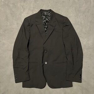 Prada Milano Blazer Mens EU 46R US 36R Black Virgin Wool Two Button Sport Coat
